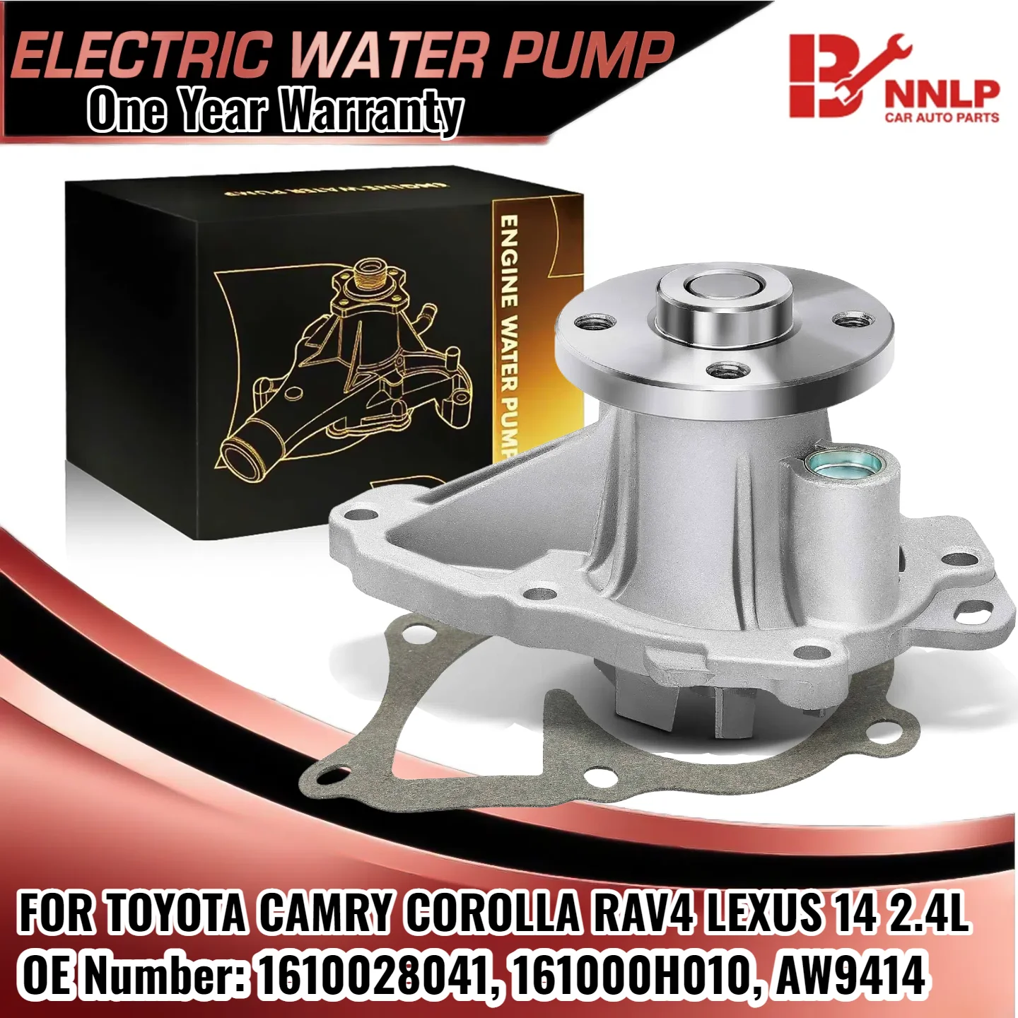 

Water Pump with Gasket for Toyota Camry Corolla Rav4 Corolla Solara Lexus HS250H 1610028041, 161000H010, AW9414