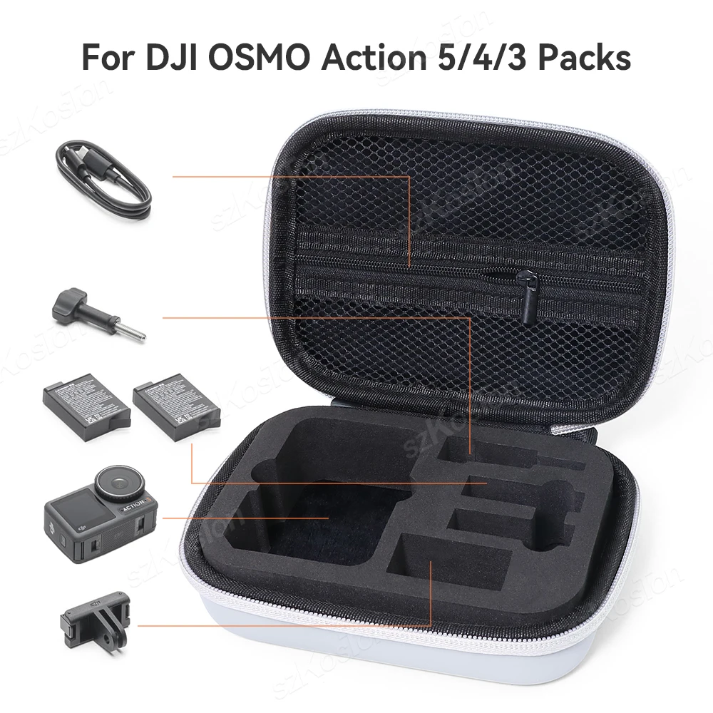 Dji osmo Action 5 pro用ミニハンドバッグ,キャリングケース,トラベルバッグ,カメラアクセサリー,収納バッグ,保護ボックス,4,3