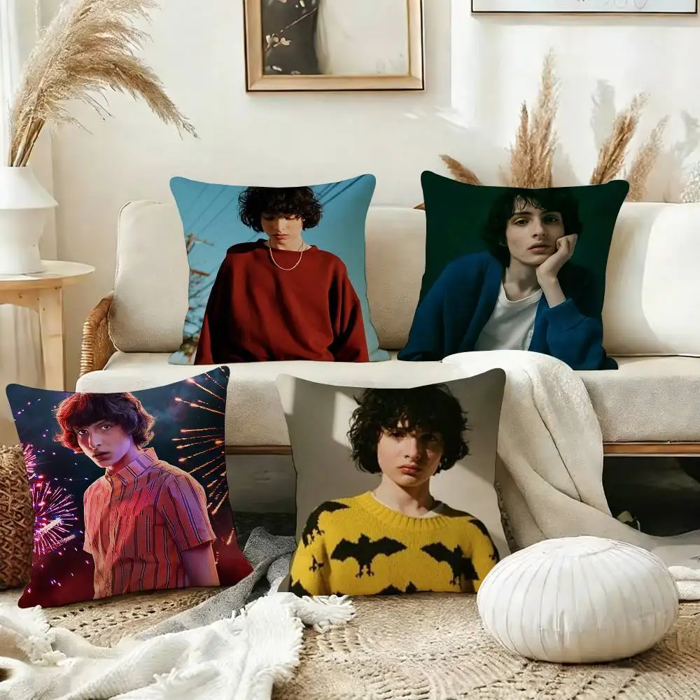 

Cool F-Finn W-Wolfhard-FW Square Double-Sided printed Pillow Case Bedroom Bedside Pillow Sofa Cushion Cover