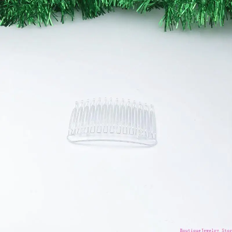 E1PE Girls Ponytail Comb with Transparent Design Ponytail Holder Spring Hair Comb for Wedding Ponytail Holders for Bride