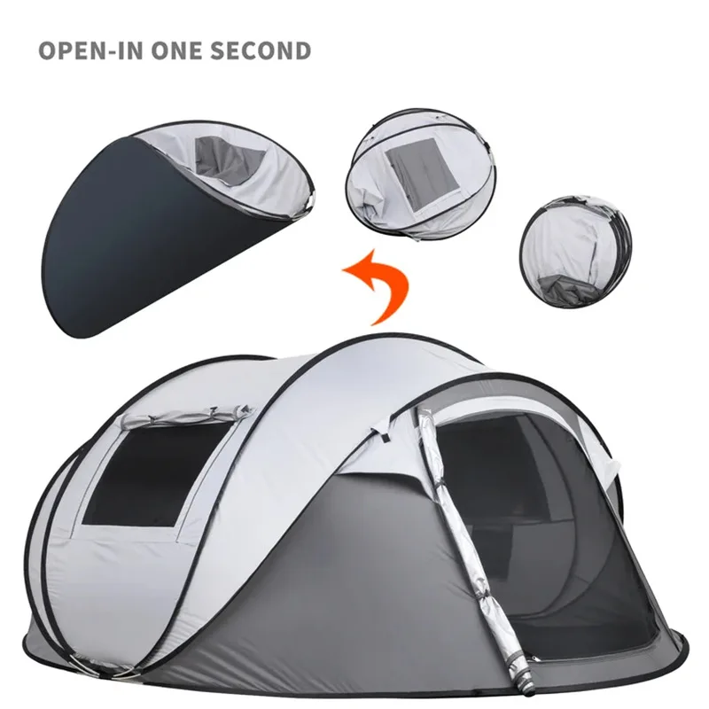 5-8Persons Automatic Tent Large Space Waterproof Windproof Quick Open Fast Throw Outdoor Camping Tourist Park