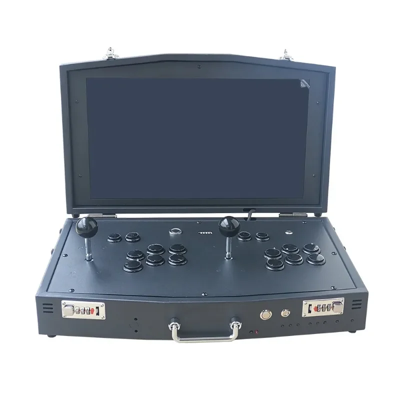 Portable Suitcase with Screen Arcade 3D Moonlight, Treasure Box Home Arcade Fighting Joystick Charging Game Console
