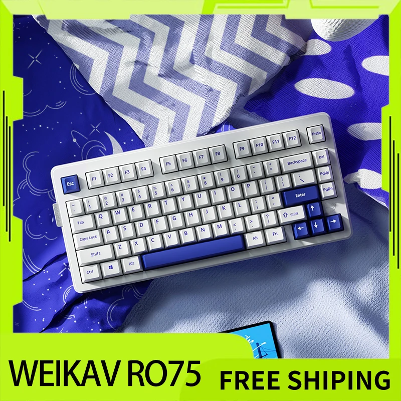 Weikav Ro75 Mechanical Keyboard Kit Wired Aluminium Alloy Rgb Custom Qmk/Via Quick Dismantling Structure Keyboard For Accessory