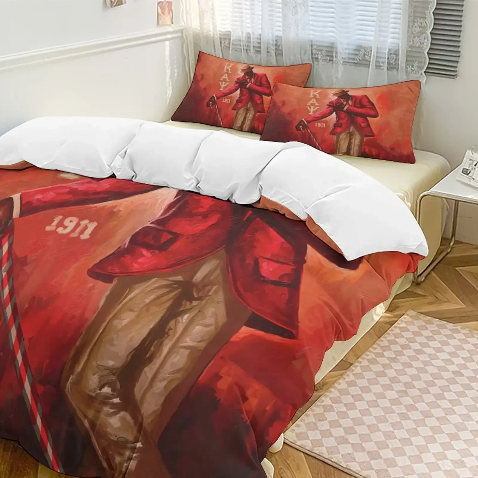 Kappa Fraternity Alpha Psi Bedding Set KAP Duvet Cover Bedroom Comforter Single Twin King ​Size Quilt Cover Home Textile 2/3PCS