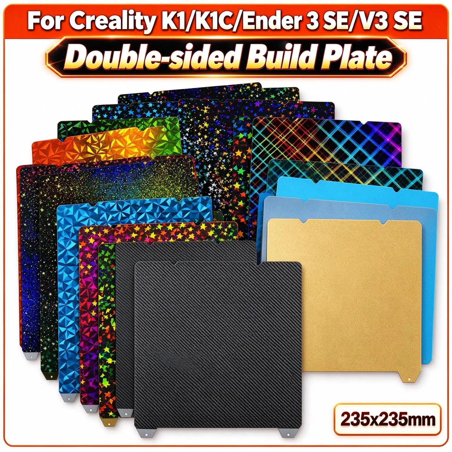 Double Sided Build Plate For Creality K1 K1C Ender 3 V3 SE S1 PEO PEY PEI Sheet 235x235 Ender-5 Magnetic Spring Steel 3D Printer