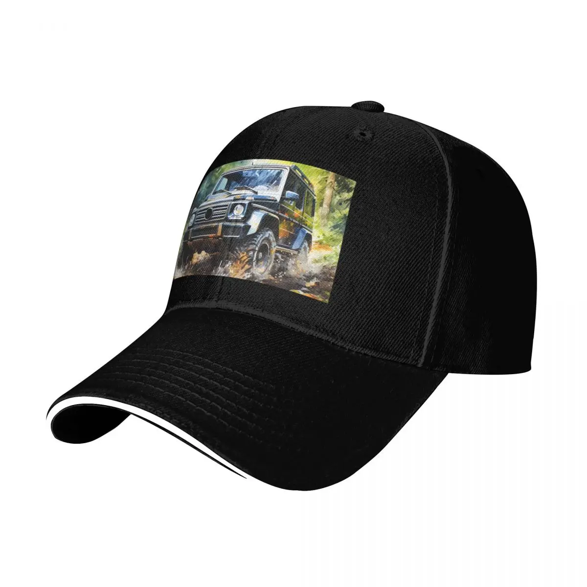 Watercolor Forest Trail Mercedes SUV Off-Road Baseball Cap Gentleman Hat beach hat Women Caps Men's