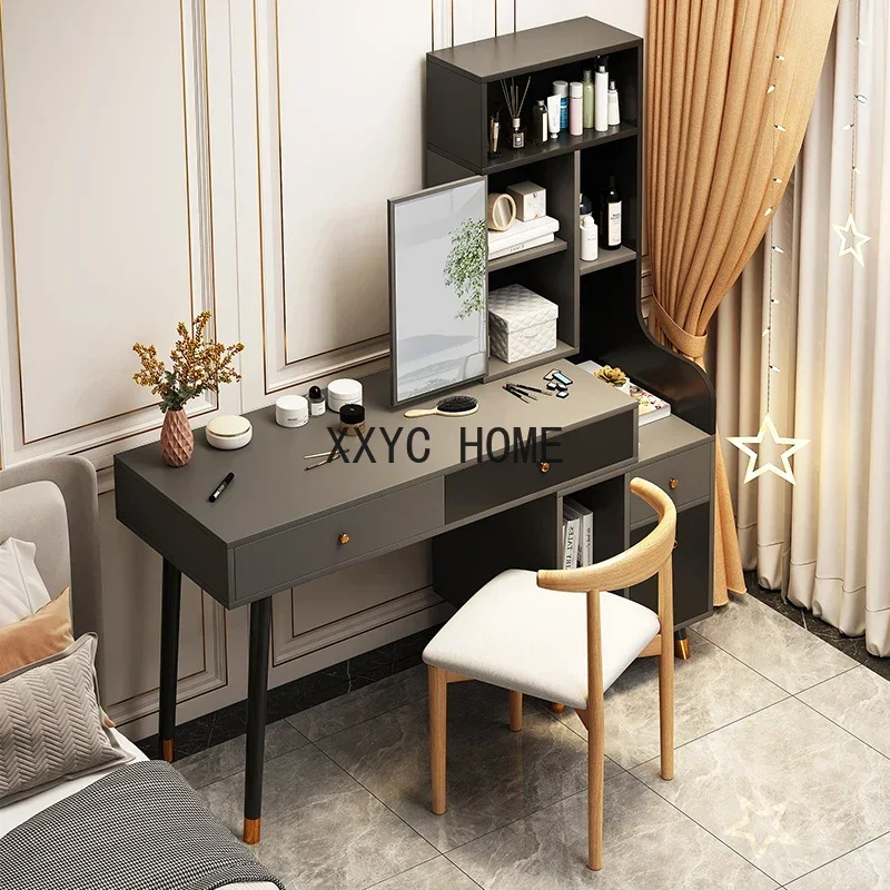 Black Dresser Vinity Modern Dressing Table Led Light Desk Makeup Dressing Table Bedroom Girl Tocador Commodes Makeup Furniture