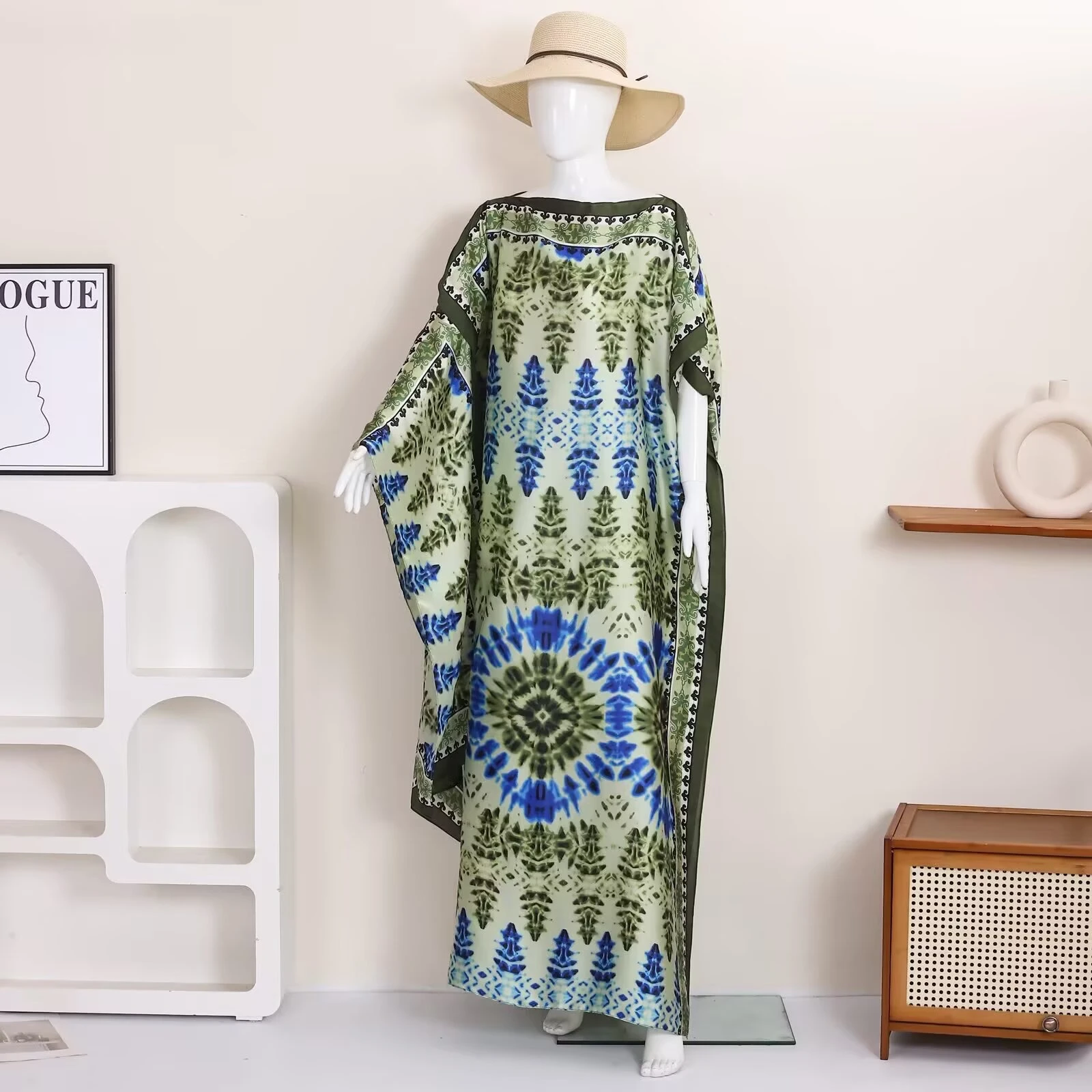 1 retro ethnic geometric print - Ethnic Fashion Dress ulasan dan harga