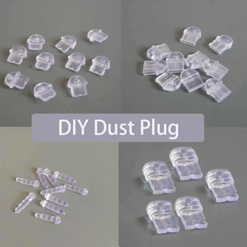 5PCS DIY Anti Dust Plug Transparent Charge Port Dust Plug Stopper Protection Cap Mobile Phone Pendant