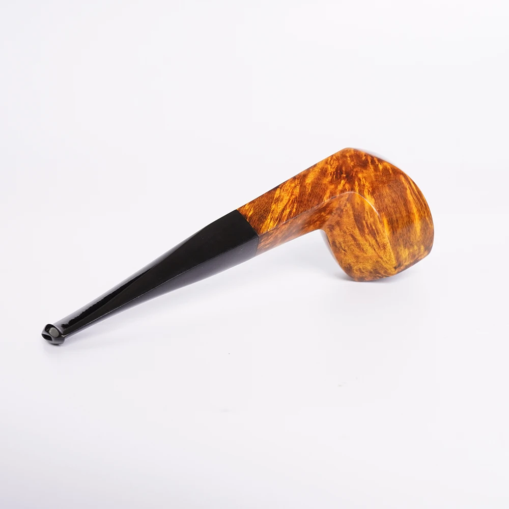 MUXIANG straight handle briar wood tobacco pipe handmade vulcanized rubber pipe mouth six-pointed star bowl 3mm pipe channel