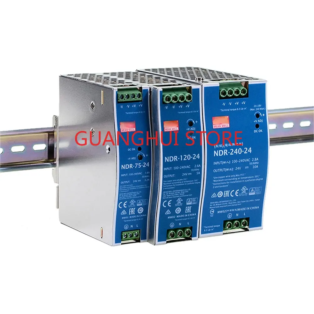 

NDR 240-24 DC 120/75 24V/12V/48V Rail 10A/5A импульсный источник питания DRP/EDR