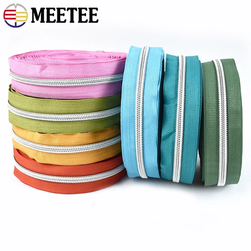 1-5 meter 5 #   Nylon ritsen op de meter voor naailollen Spoel Plastic ritsen Tape Schoenen Kleding Ritsreparatieset DIY-accessoires