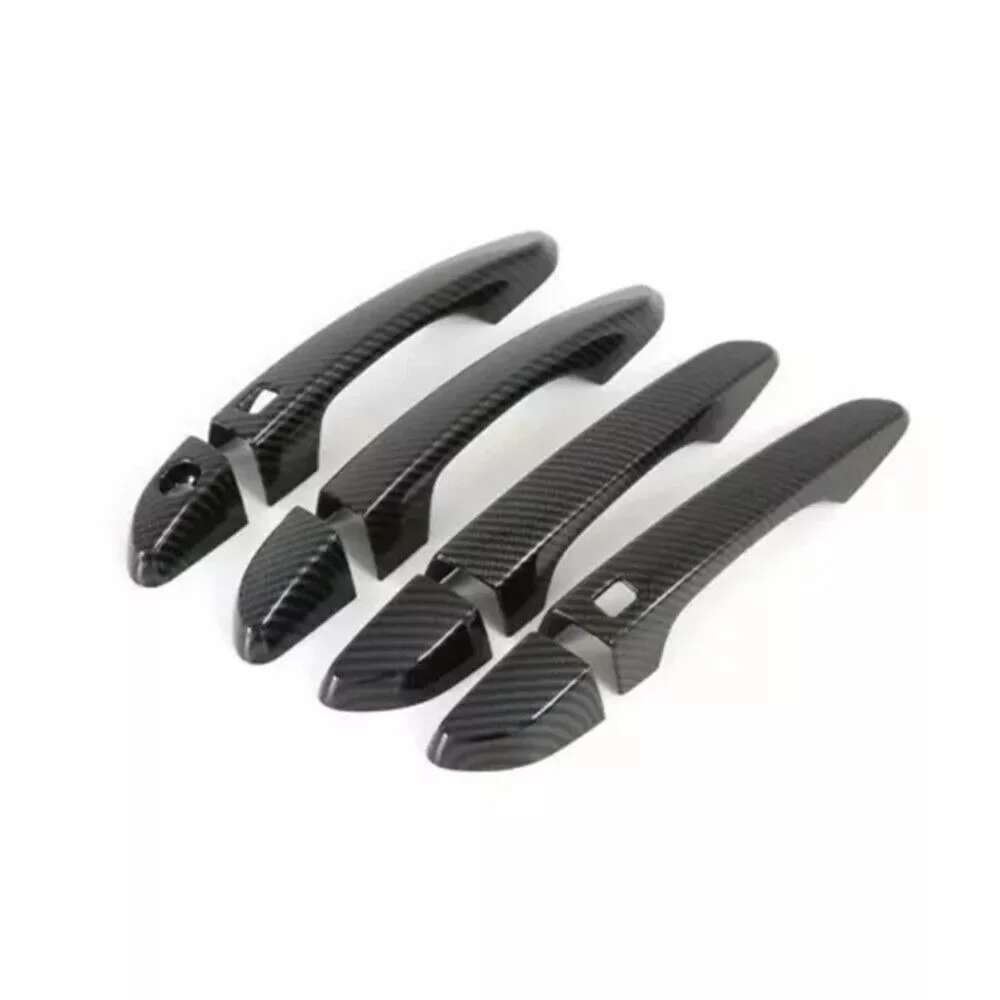 For Hyundai Tucson 2015 2016 2017 2018 2019 2020 Car Carbon Fiber Style Exterior Door Handle Moulding Cover Trim Decor ABS Auto