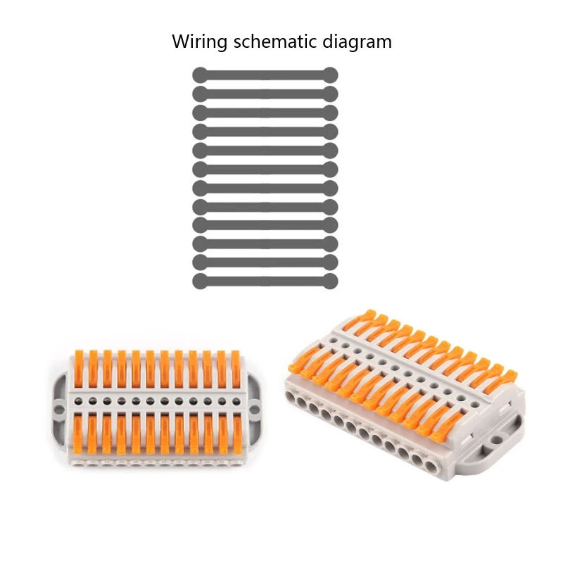 2/3/4/5/6/8/10/12 Pin Wire Butt Joint Connector Compact Connection Clamp 0.08-4mm² Quick Insulated Terminal Block