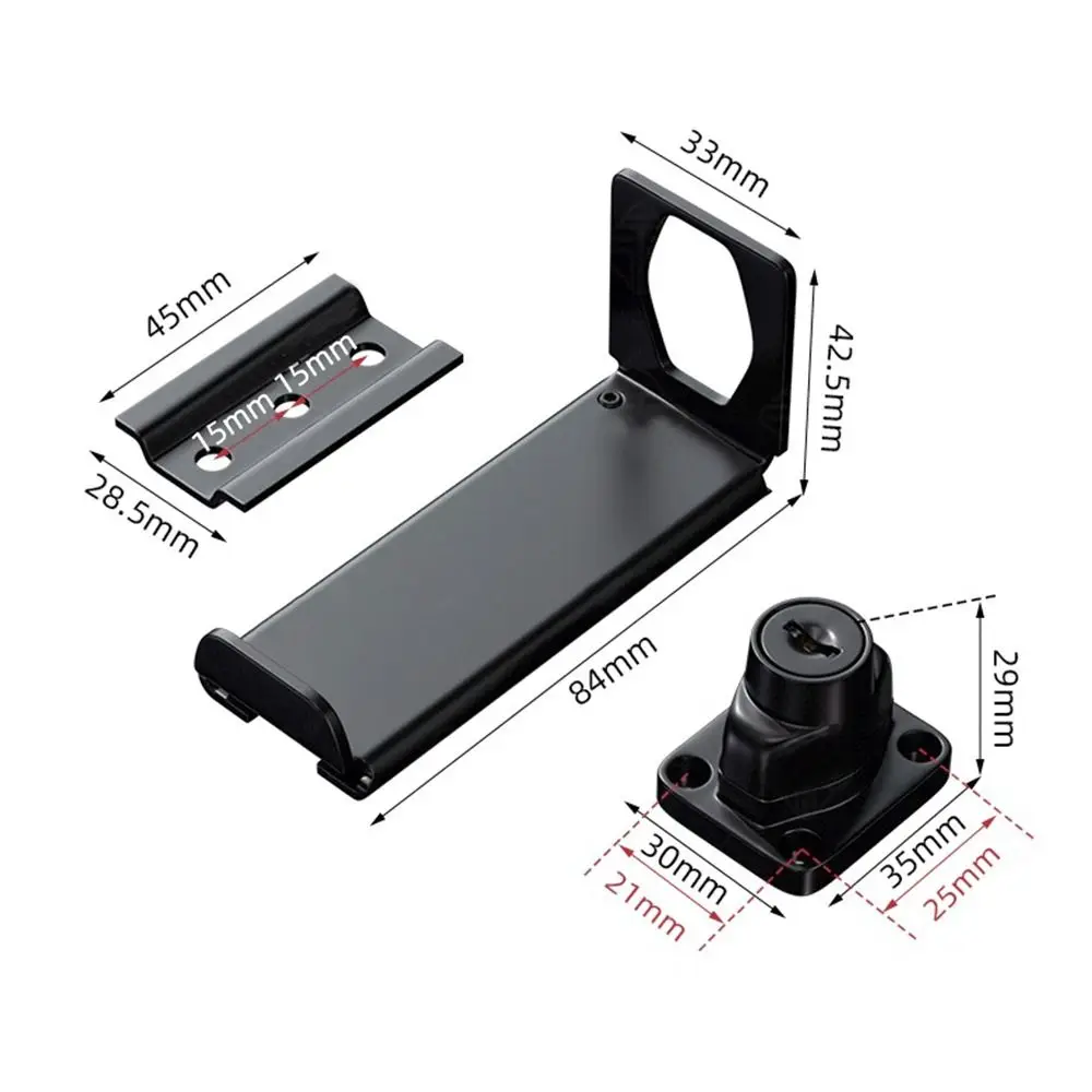 جديد باب من الفولاذ المقاوم للصدأ قفل بمشبك 90 درجة مكافحة سرقة قفل غلق بمشبك ضد السرقة الزاوية اليمنى بوابة مزلاج المنزلية #5