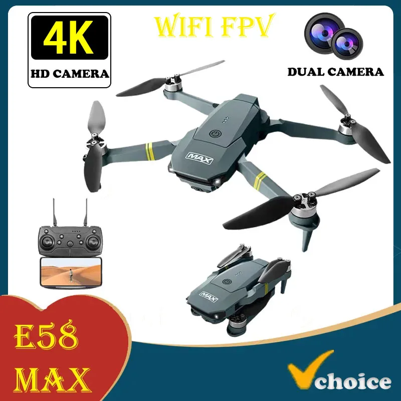 Nowy E58 Mini dron zdalnie sterowany WiFi FPV bezszczotkowy silnik składany Quadcopter Wifi Fpv kamera HD helikopter dron zabawka na prezent