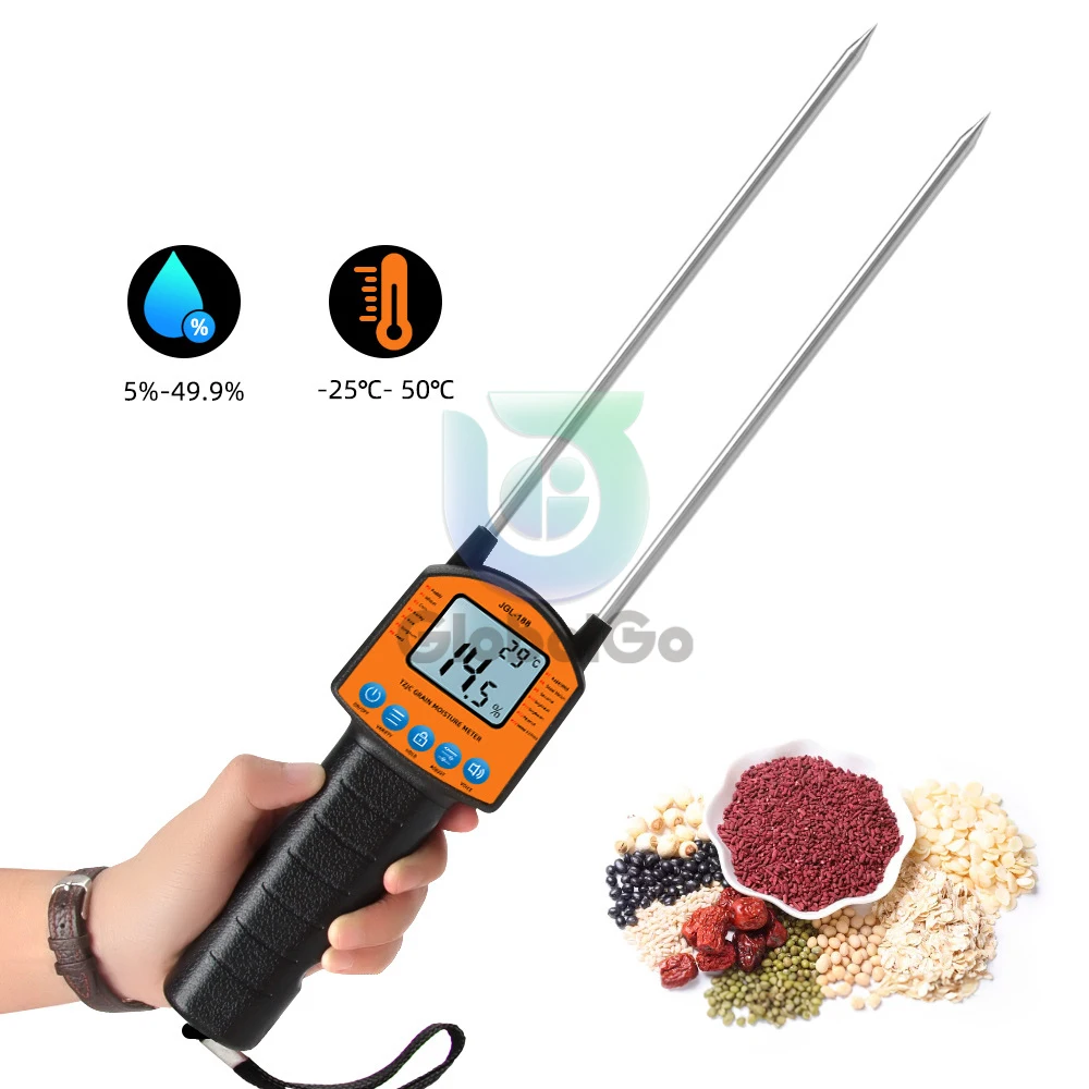 Digital Grain Moisture Meter Hygrometer Metal Probe High Sensitivity Sensors LCD Humidity Tester For Corn Rice Wheat Bean