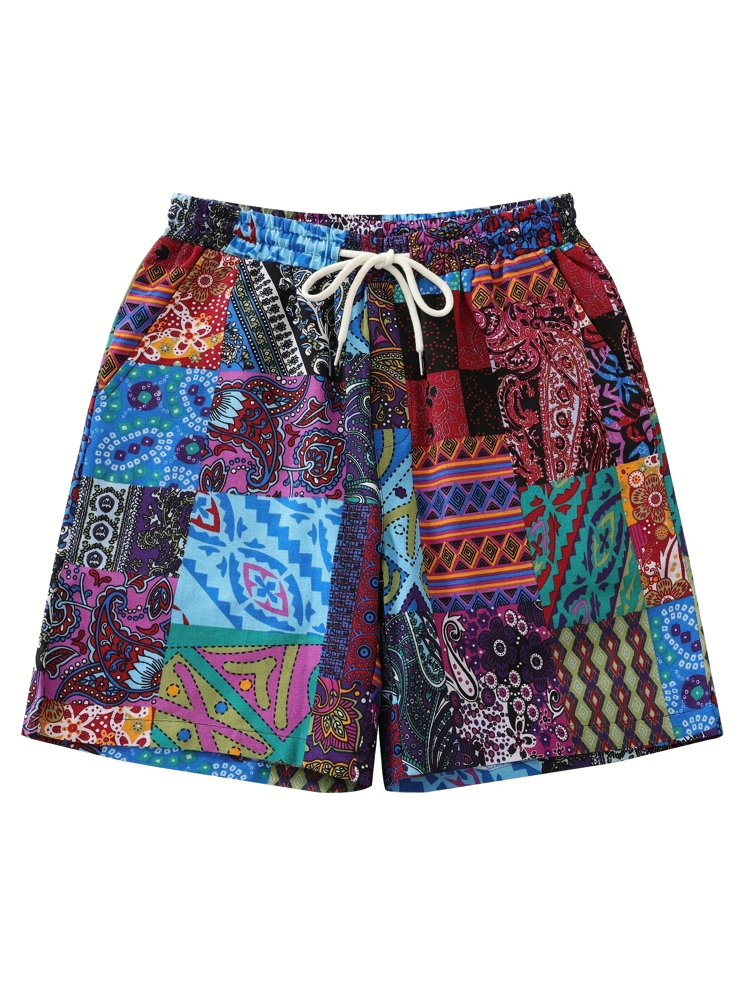 

Bohemian Ethnic Men's Shorts Casual Striped Printed Hawaii Beach Men Pants Summer Oversized Surfing Board Shorts for Man Women