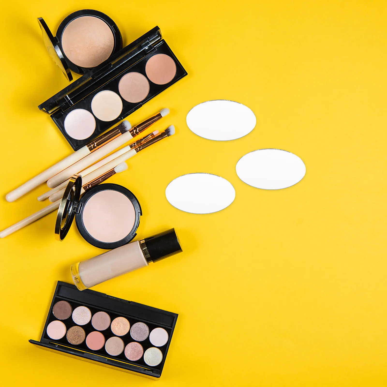 

20Pcs DIY Mirror Lens Oval Shape Alloy Mirror Mini Makeup Compact Small Craft Project for Women Gift