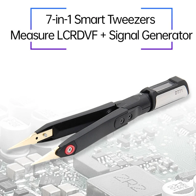 Imagem -02 - Portátil Digital Inteligente Pinça Depuração Repair Tool Display Oled Dt71 Lcr Smd Tester 10khz Medidor Gerador de Sinal