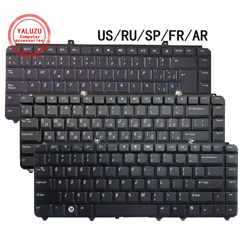 

US/RU/SP/FR Laptop Keyboard For Dell 1318 1400 1410 1420 1500 1520 1521 1525 1526 1545 PP14L PP22L PP25L PP26L PP29L M1330 M1410
