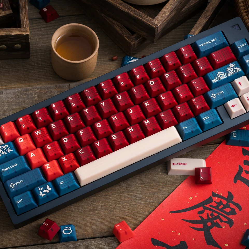 Hififox x Domikey Red Bean Cherry Profile ABS Doubleshots Keycap