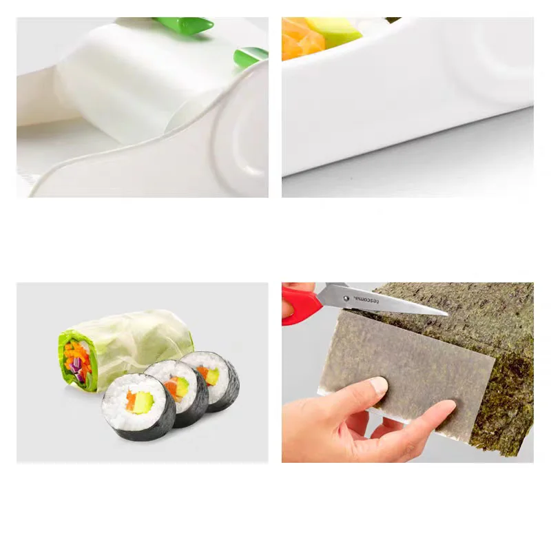 DIY Sushi Mold Roll Vegetable Roll Meat Roller Vegetable Spring Roll Seaweed Rice Ball Cooking Mold Barbecue Baking Tools