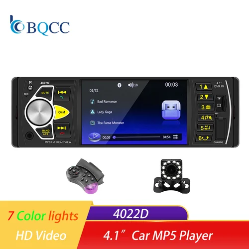 BQCC Reproductor MP5 universal para automóvil de 4,1 pulgadas Reproductor de audio y vídeo portátil de bajo consumo de energía con entrada USB/SD