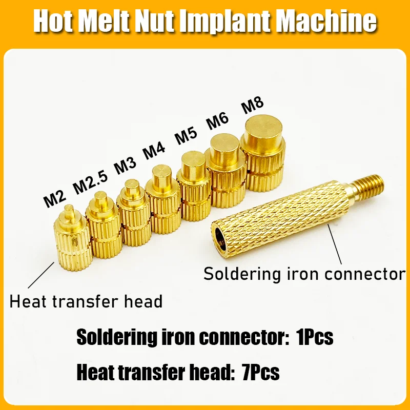 Wärme Set Einsatz Lötkolben Spitze Kopf M2 M3 M4 Hot Melt Einsätze Mutter Messing Gewinde Schraube Einsetzen 3d Druck PCB Phillips Bolzen – Detail 22