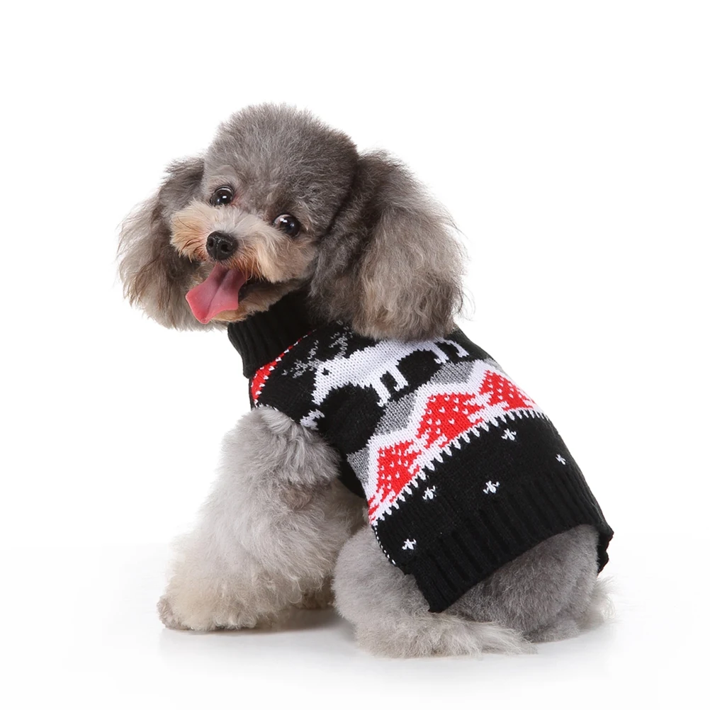 

Pet Elk Sweater Dog Christmas Dress Costumes for Small Dogs Miniature Dachshund Clothes Thermal Giant Breed Party