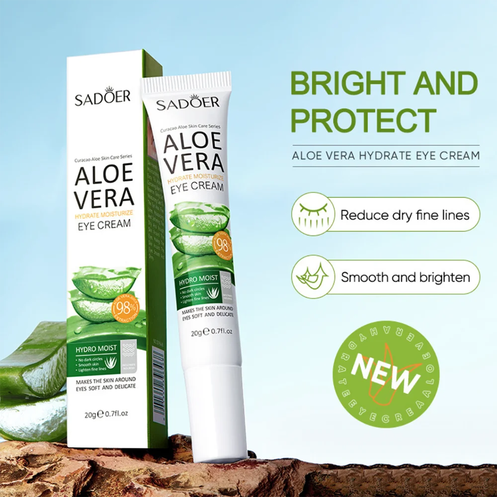 Aloe Vera Gel Eye Cream Crema Para  Ojeras Y Bolsas En Los Ojos Contour Des Yeux Anti Cernes Wallen Onder Ogen Verwijderen