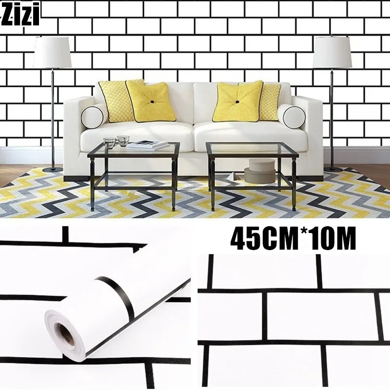 

1 Roll Self-Adhesive Brick Pattern Wallpaper Faux Brick Decorative Stick & Peel Wallpaper Apply for Living Room Kitchen Bedroom
