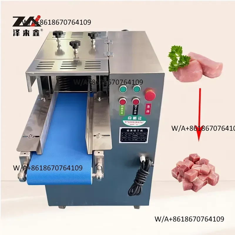 Sanitary food grade stainless steel kebabs meat processing equipment motor automatic cutting fresh beef chicken fish meat