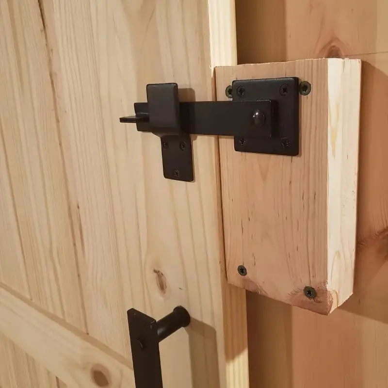 Durable Matte Black Metal Latch Heavy Duty Brushed Finish Solid for Garden Gates Outdoor Sheds Storage Cabinets - view 3