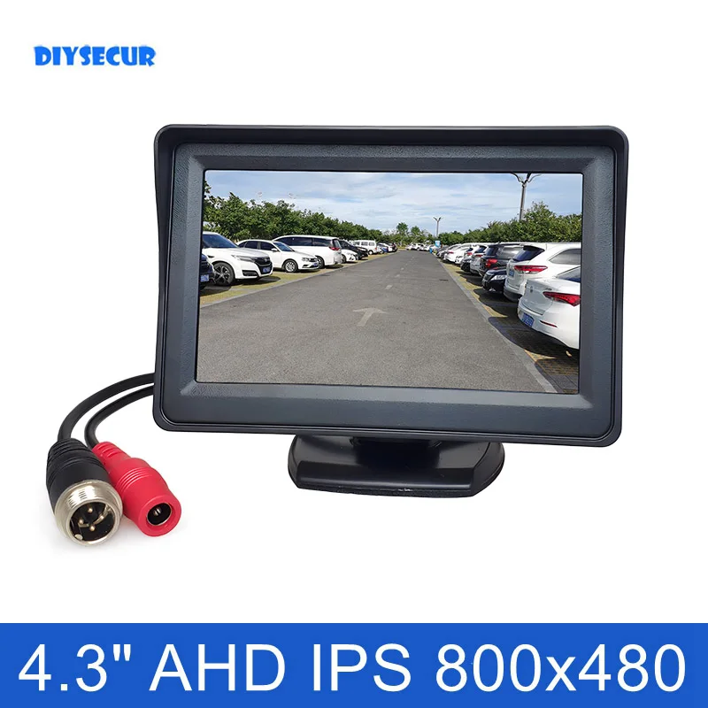 DIYSECUR 4.3inch AHD IPS Rear View Car Monitor Backup Monitor Support 720P 1080P AHD Camera CVBS Car Camera for Car Truck RV Bus