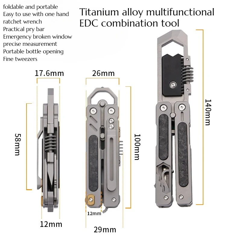 Multi Functional Titanium Alloy EDC Pry Bar Outdoor 5 Multi Functional Titanium Alloy EDC Pry Bar Outdoor