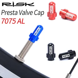 RISK 2pcs Bicycle Wheel Valve Caps for Presta Schrader Valve CNC Aluminum Road MTB Mountain Bike Wheel Tire Valve AV FV Cover