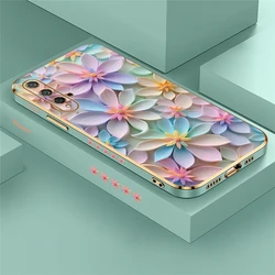 Silicon Shockproof Phone Case For Huawei Honor 90 Lite 70 50 SE 20S 20 8A 200 Pro Plating Flower Floral Pattern Protective Cover