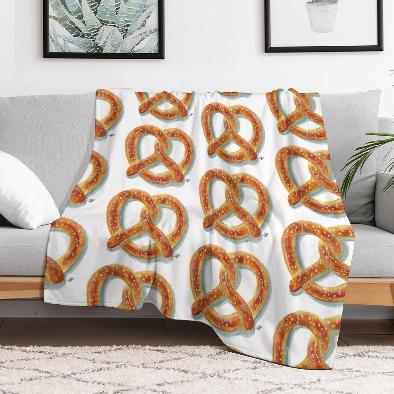 Salty Soft Pretzel Throw Blanket halloween Thin Plush Blankets