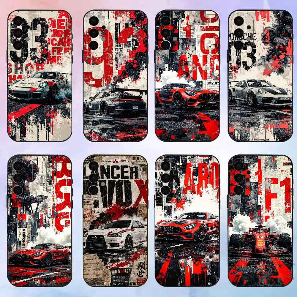Grunge Collage car phone Case For Samsung S25,24,21,22,23,30,Ultra,20,Plus,Fe,Lite,Note Black Cover