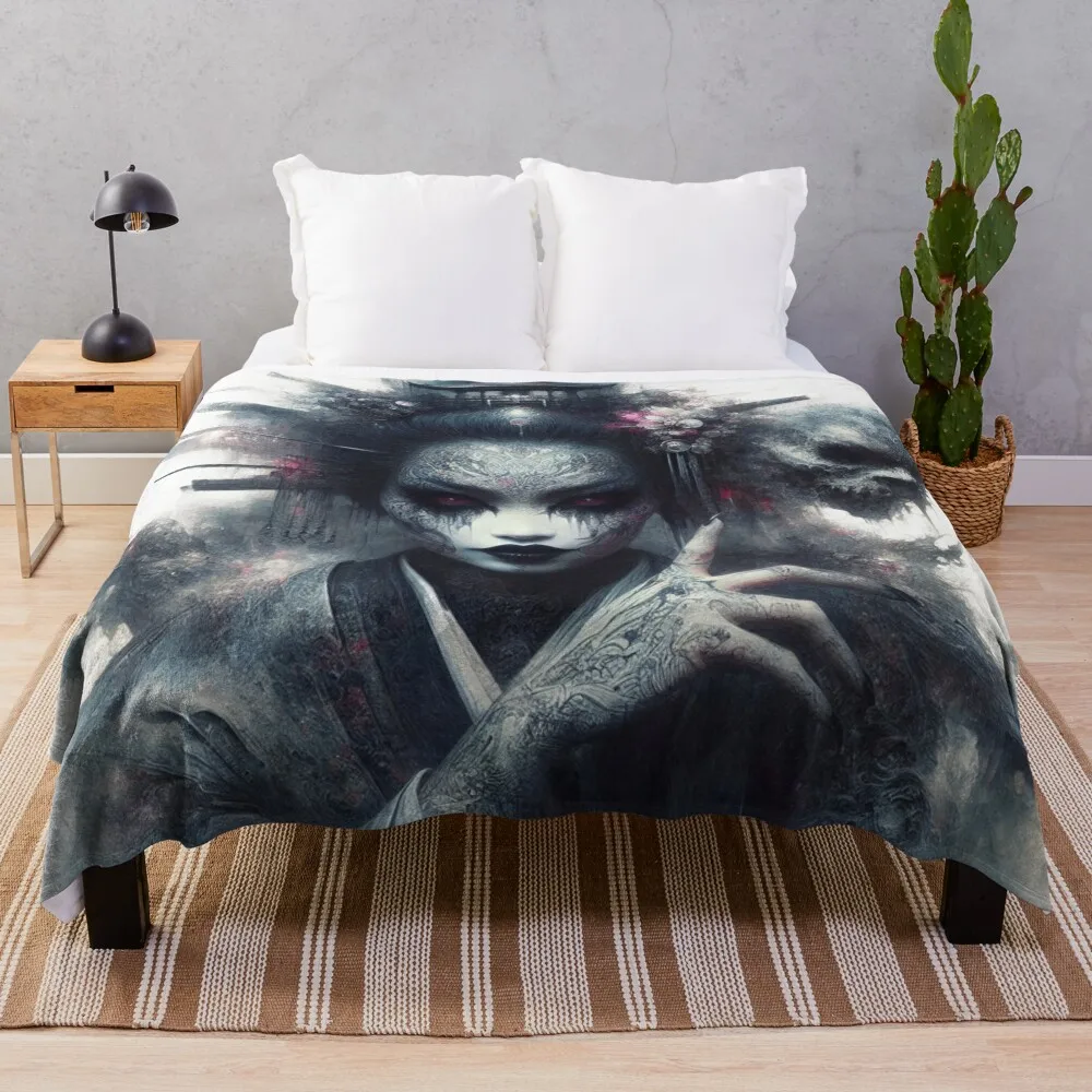 

The obscure geisha Throw Blanket Sofa Quilt Picnic sofa bed Blankets