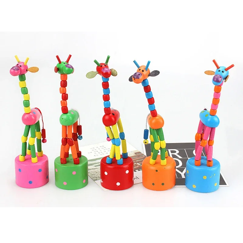 1PC giocattoli Montessori giocattoli educativi in legno per bambini esercizio di apprendimento precoce dito del bambino materiali flessibili regalo giocattolo giraffa