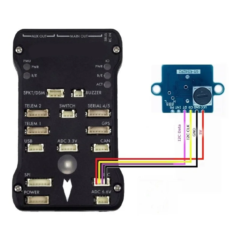 BNVN-Gy-Us42 I2C PIXHAWK APM Flight Control Ultrasonic Ranging Module For MB1242 40 SRF02