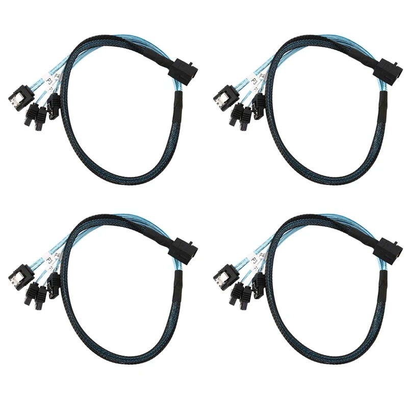 

4X Internal Mini SAS To SATA Cable, SFF-8643 To SATA Forward Breakout Compatible With Raid Controller Hard Drive (1.6Ft)