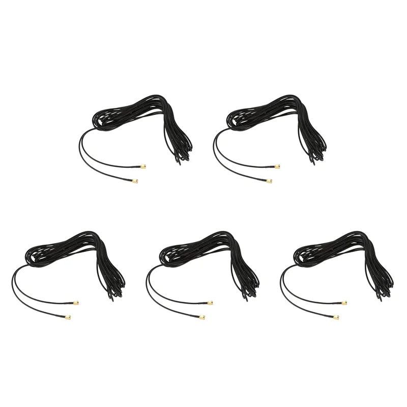 

AA76-5X 10M SMA Male To SMA Male M-M Connector RF Coaxial Pigtail RG174 Extension Cable Gold