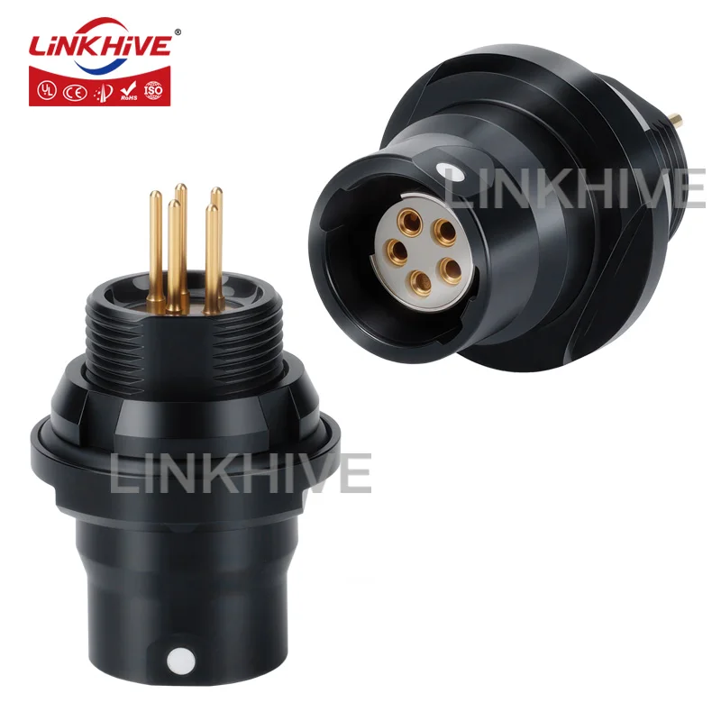 

LINKHIVE Mil Spec Push-pull Self-locking Connector IP68 Waterproof Socket 0U 2 3 4 5 6 7 9 10 Straight Pin M9*0.5mm Receptacle