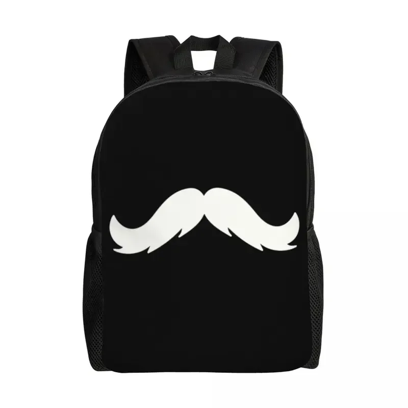 

Customized fashion handlebar mustache backpacks men women casual bookbag for college school facial hair beard bags