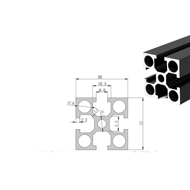 DIY 3D Printer Workbench CNC 3030 Aluminum Profile National Standard Anodized Linear Rail Extrusion CNC Part 100-550mm