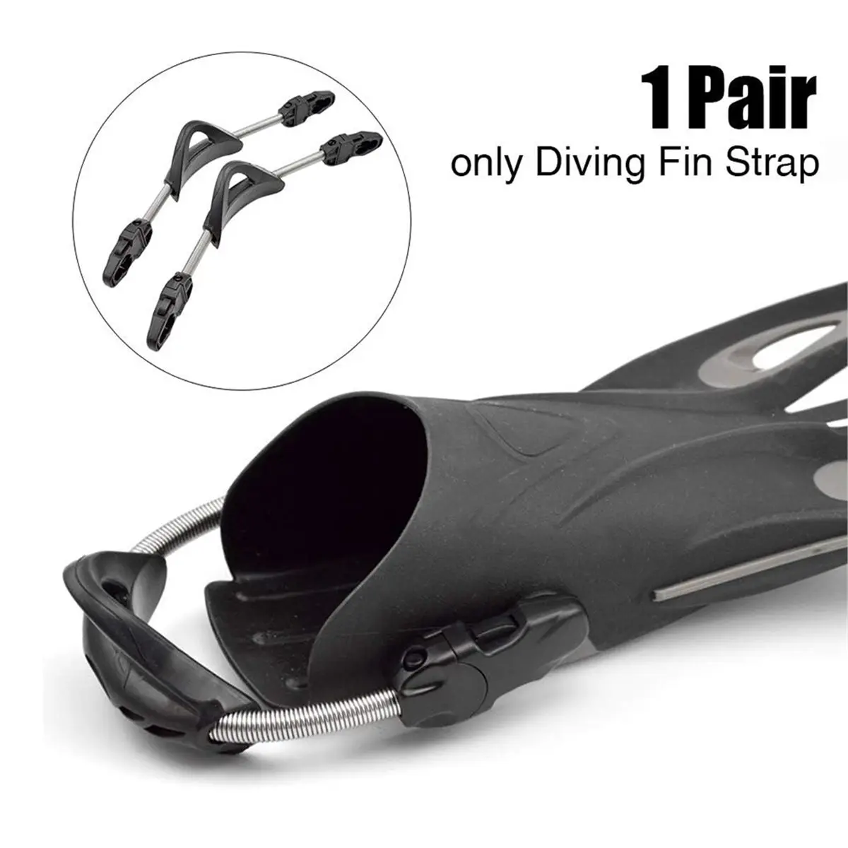 618 Mega Sale 2pcs Diving Fin Strap, Fin Replacement Strap with Quick Release Buckles Heel Straps for Most Fins