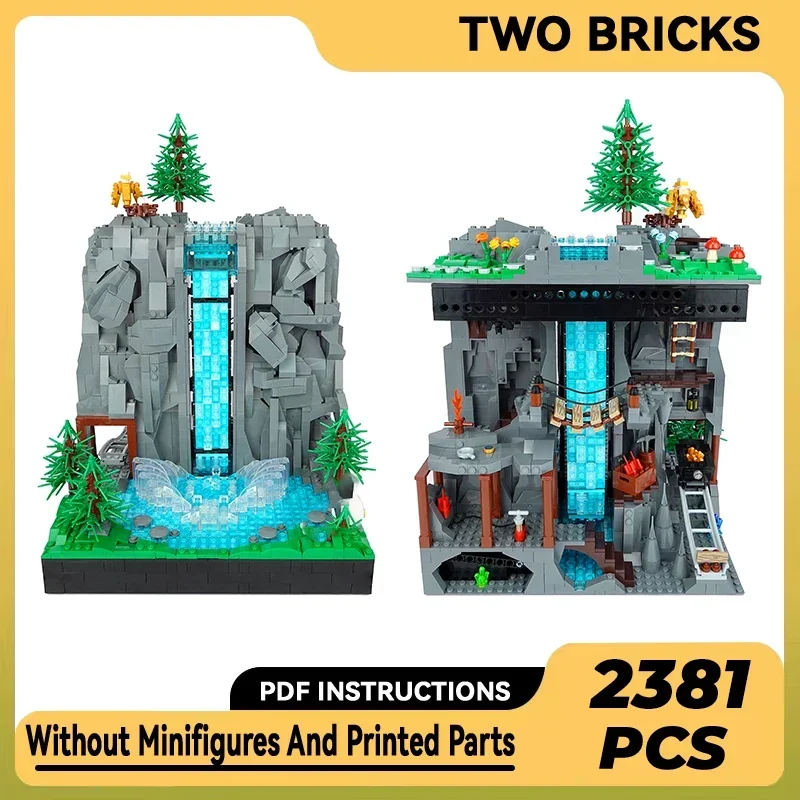 City Street View Model Moc Building Bricks Working Waterfall Technology Modular Blocks Gifts Christmas Toys DIY Sets Assembly